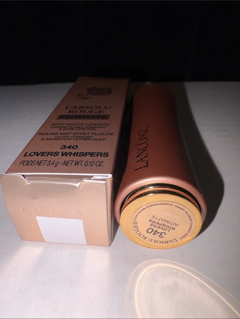LANCÔME L'ABSOLU ROUGE INTIMATTE SOFT MATTE LIPSTICK 340-Lovers Whispers NIB